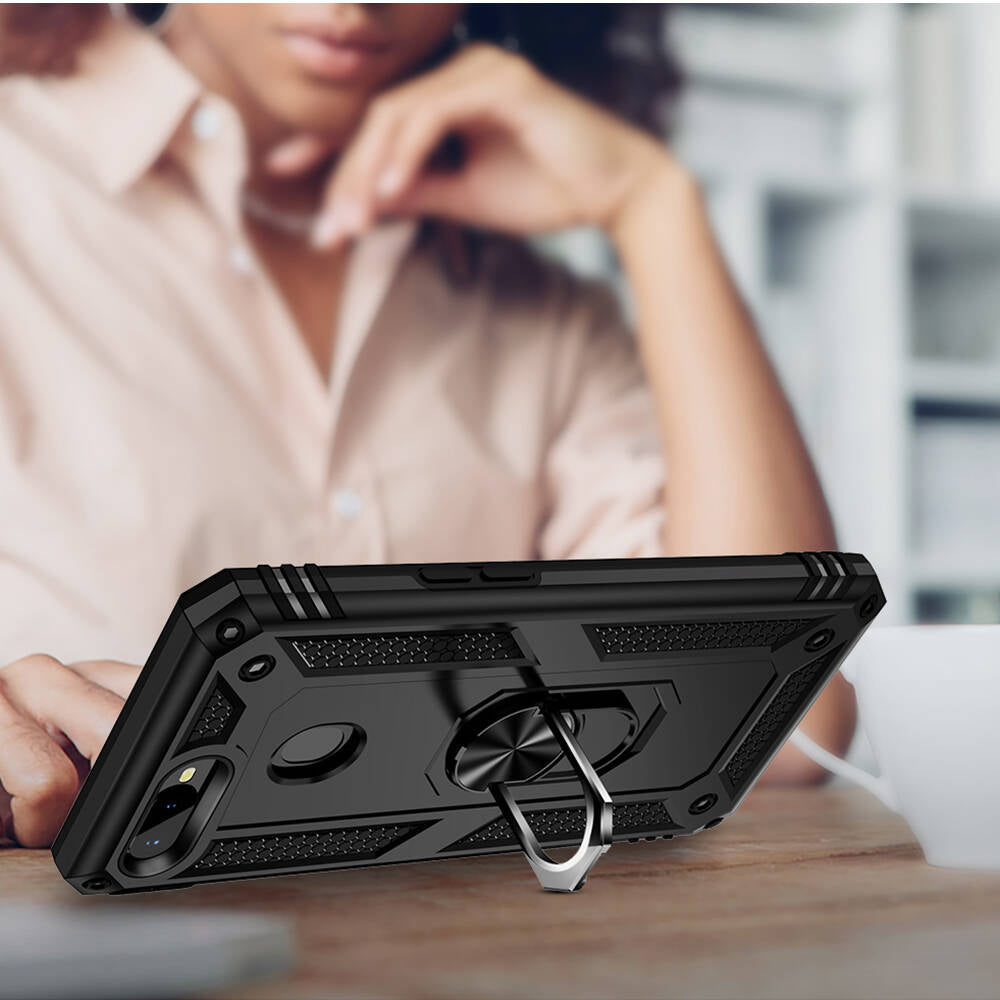 Oppo AX7 Kılıf Zore Vega Kapak Siyah