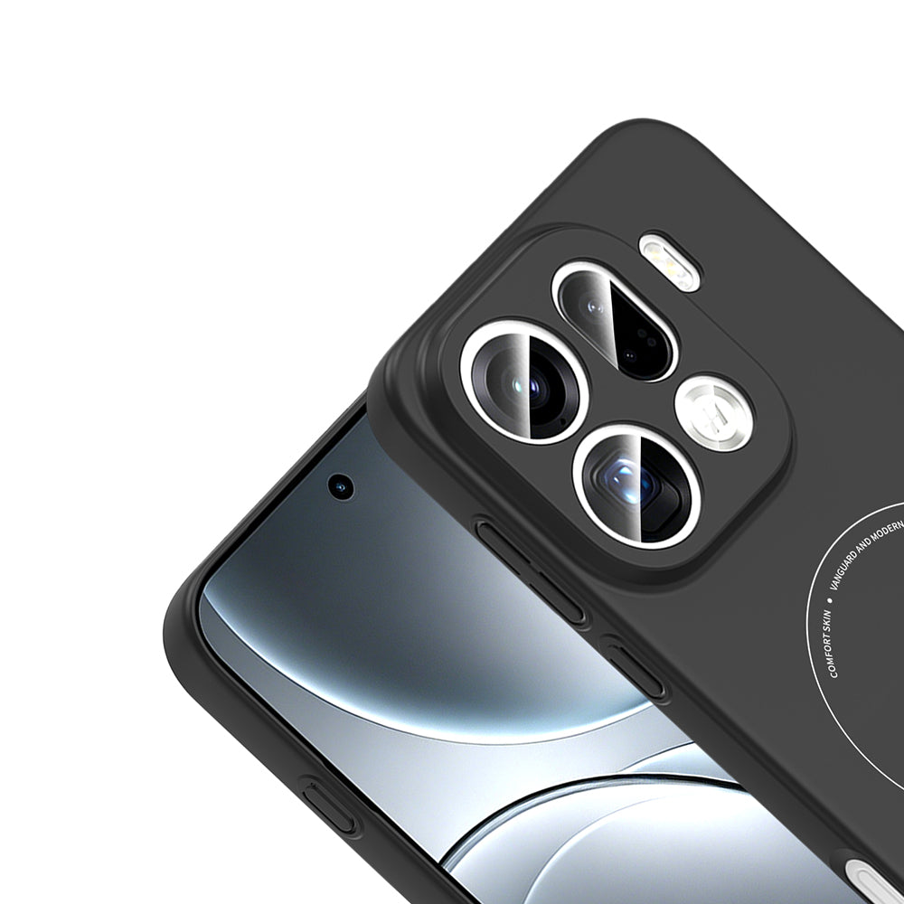 Oppo Find X9 Pro Kılıf M-Safe Şarj Özellikli Kamera Korumalı Zore Elio Sert PC Kapak Siyah