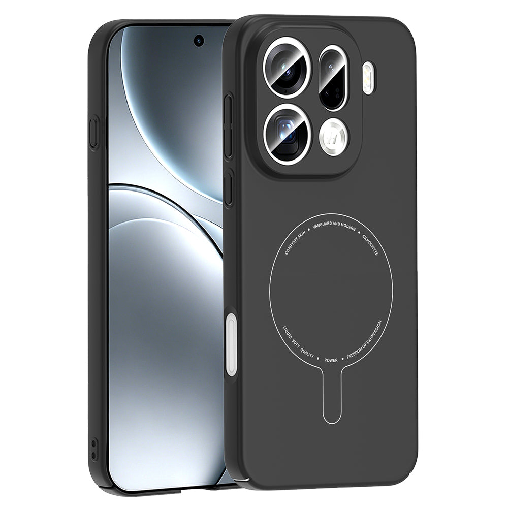 Oppo Find X9 Pro Kılıf M-Safe Şarj Özellikli Kamera Korumalı Zore Elio Sert PC Kapak Siyah