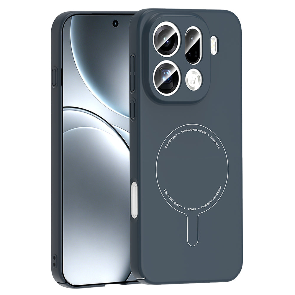 Oppo Find X9 Pro Kılıf M-Safe Şarj Özellikli Kamera Korumalı Zore Elio Sert PC Kapak Lacivert