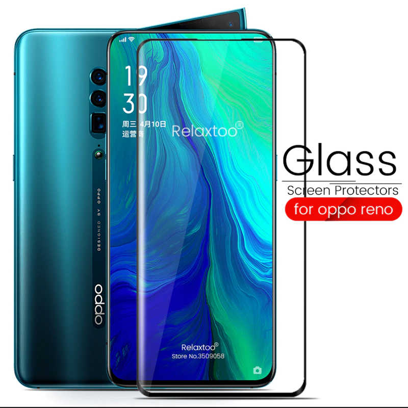 Oppo Reno 10X Zoom Zore Kenarları Kırılmaya Dayanıklı Cam Ekran Koruyucu Siyah
