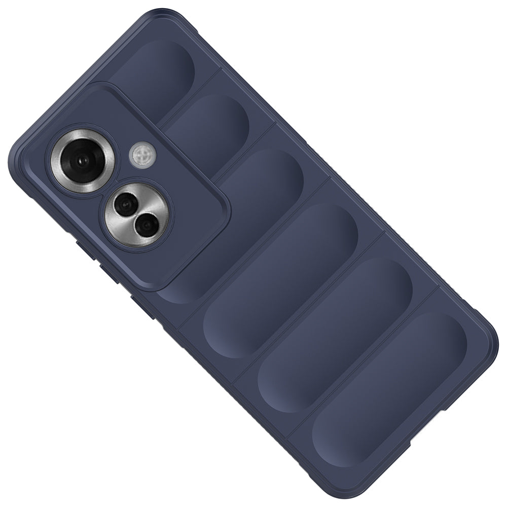 Oppo Reno 11F 5G Kılıf Esnek TPU Oyuklu Arka Yüzey Tasarımlı Zore Etnik Silikon Kapak Koyu Yeşil