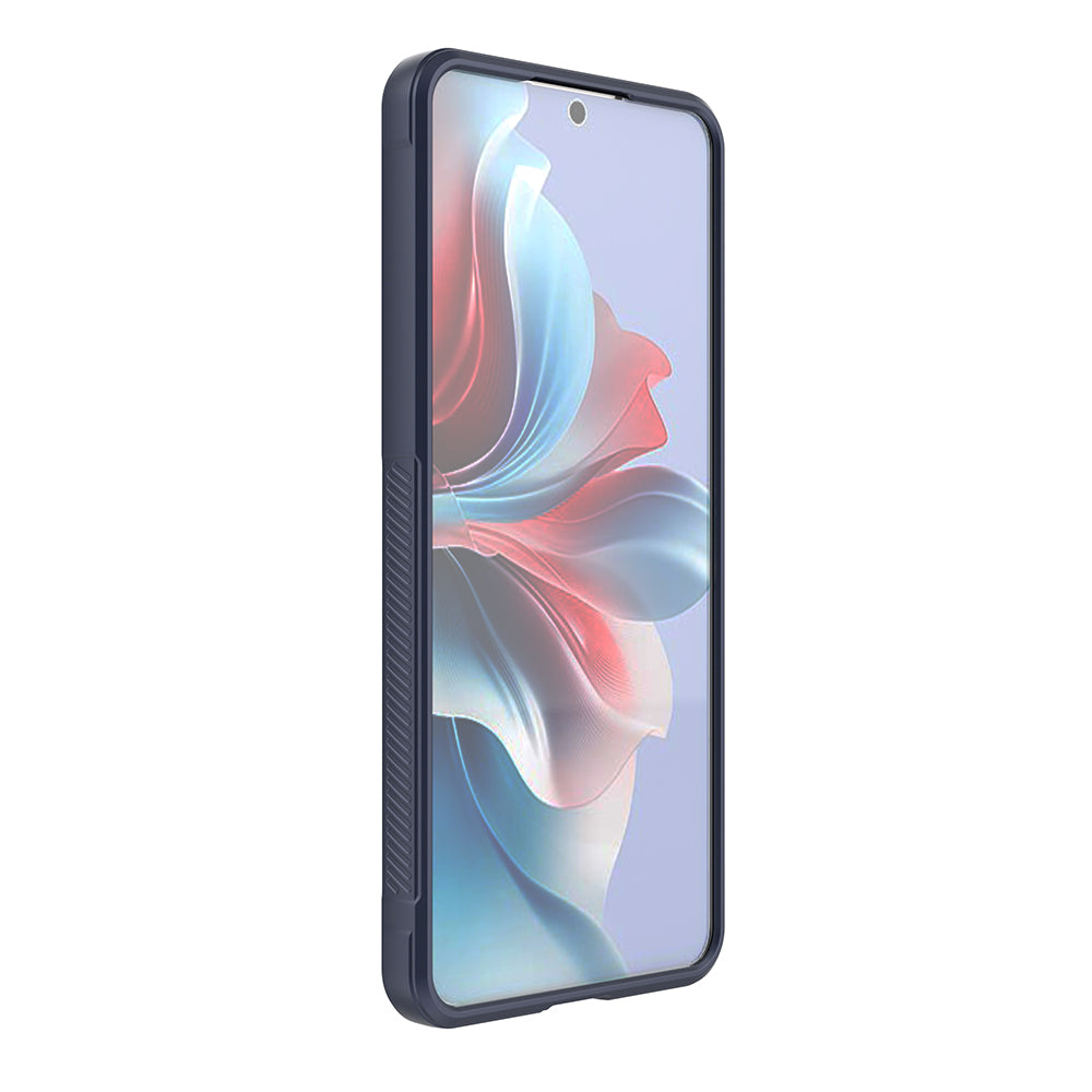 Oppo Reno 11F 5G Kılıf Esnek TPU Oyuklu Arka Yüzey Tasarımlı Zore Etnik Silikon Kapak Lacivert