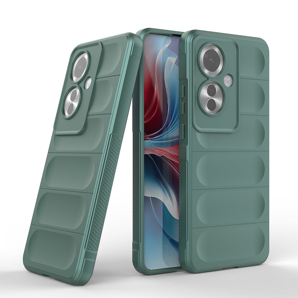 Oppo Reno 11F 5G Kılıf Esnek TPU Oyuklu Arka Yüzey Tasarımlı Zore Etnik Silikon Kapak Lacivert