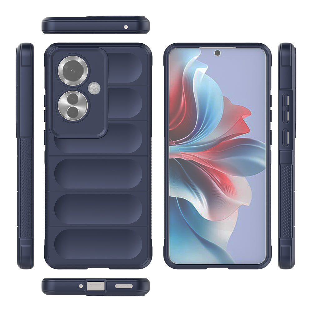 Oppo Reno 11F 5G Kılıf Esnek TPU Oyuklu Arka Yüzey Tasarımlı Zore Etnik Silikon Kapak Siyah