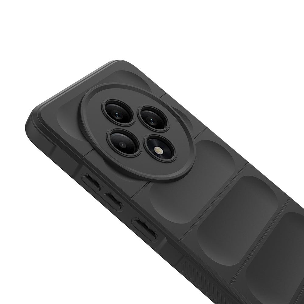 Oppo Reno 11FS Kılıf Esnek TPU Oyuklu Arka Yüzey Tasarımlı Zore Etnik Silikon Kapak Koyu Yeşil