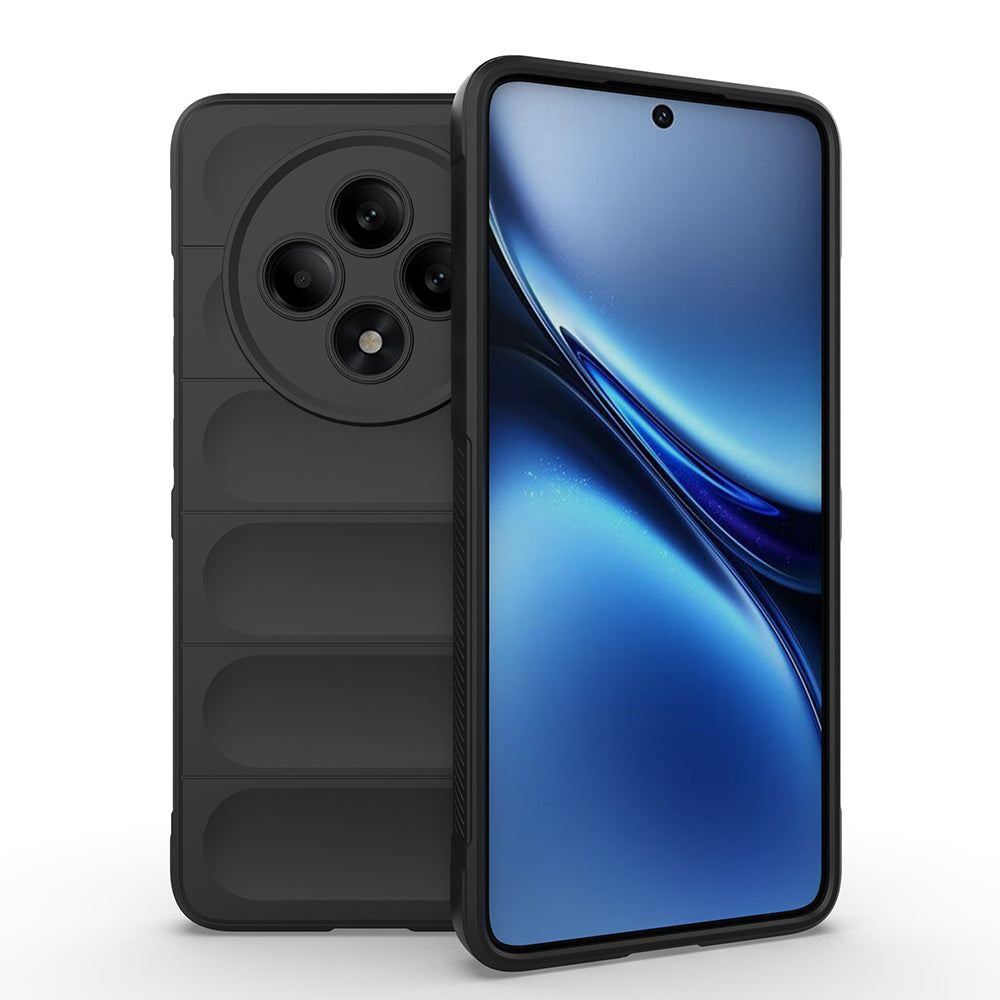 Oppo Reno 11FS Kılıf Esnek TPU Oyuklu Arka Yüzey Tasarımlı Zore Etnik Silikon Kapak Siyah