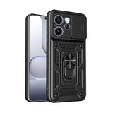 Oppo Reno 15 Pro Kılıf Magnetik Standlı Kamera Korumalı Zore Sürgülü Vega Kapak Siyah