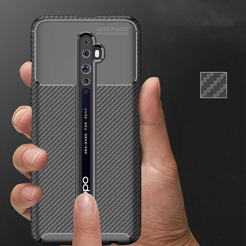 Oppo Reno 2 Kılıf Zore Negro Silikon Kapak Lacivert