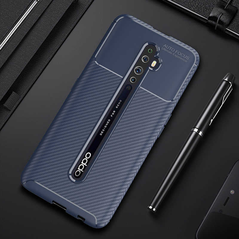 Oppo Reno 2 Kılıf Zore Negro Silikon Kapak Lacivert