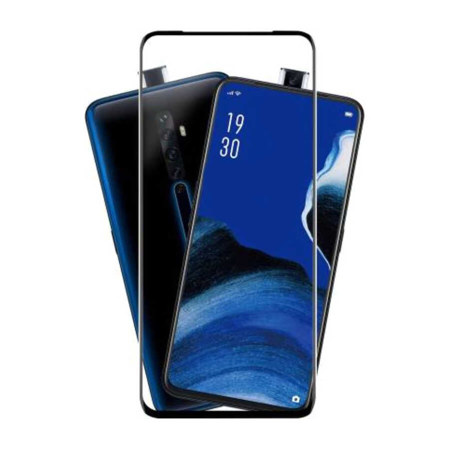 Oppo Reno 2Z Davin 5D Cam Ekran Koruyucu Siyah