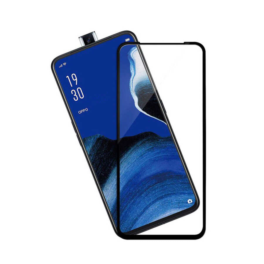 Oppo Reno 2Z Davin 5D Cam Ekran Koruyucu Siyah