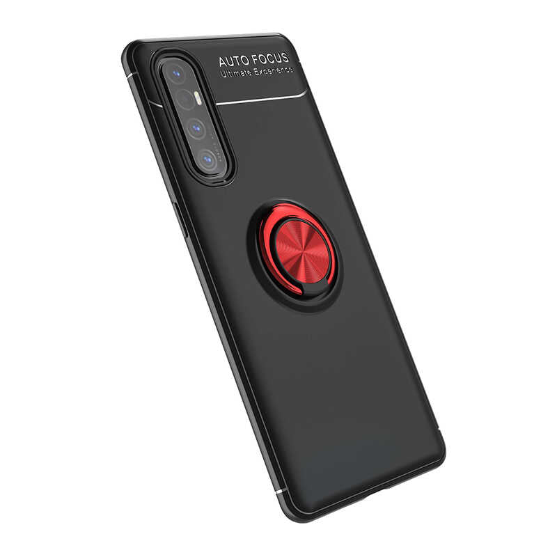 Oppo Reno 3 Pro 5G Kılıf Zore Ravel Silikon Kapak Siyah-Rose Gold
