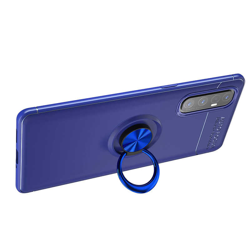 Oppo Reno 3 Pro 5G Kılıf Zore Ravel Silikon Kapak Siyah-Rose Gold