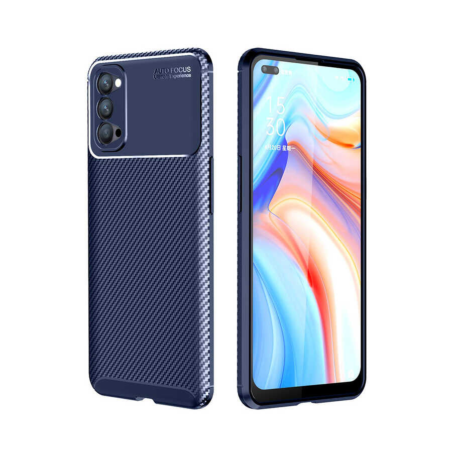 Oppo Reno 4 Kılıf Zore Negro Silikon Kapak Lacivert