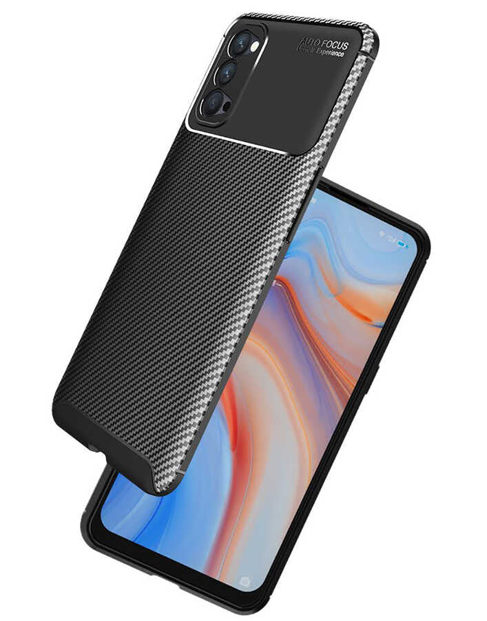 Oppo Reno 4 Kılıf Zore Negro Silikon Kapak Lacivert