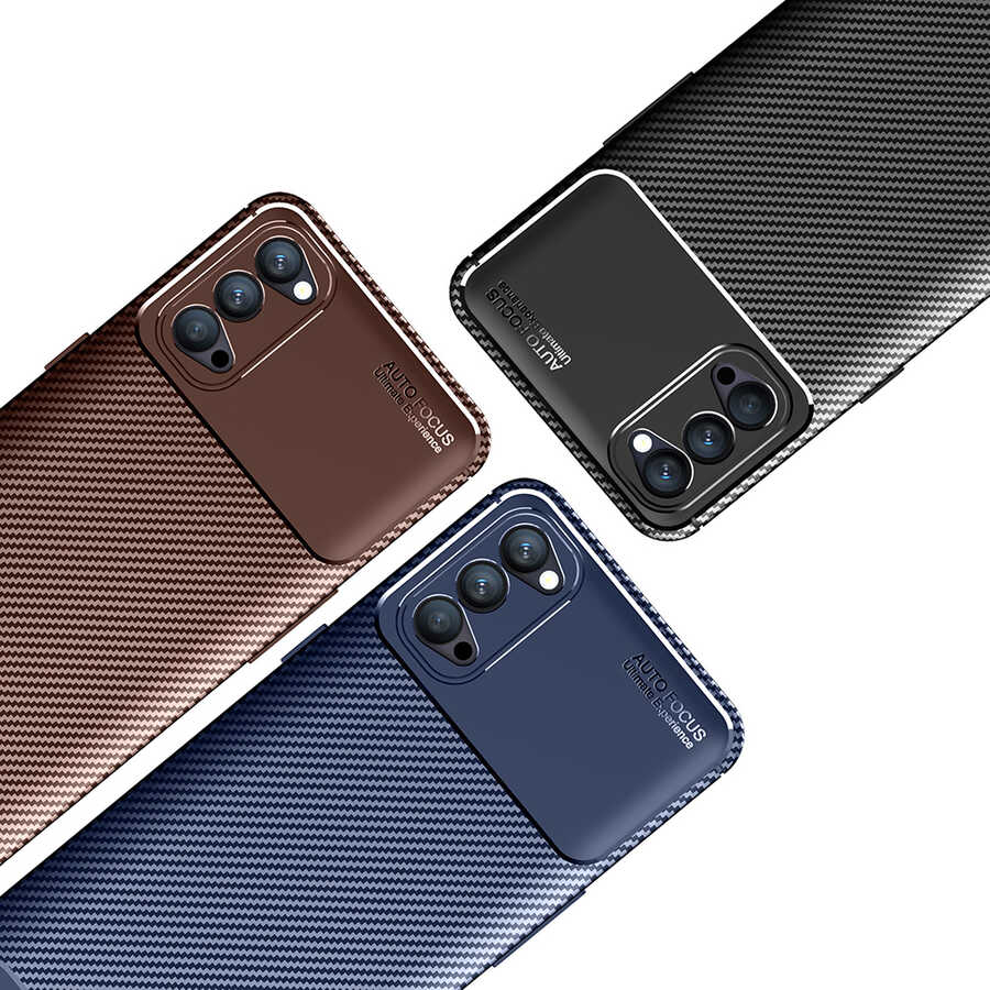 Oppo Reno 4 Kılıf Zore Negro Silikon Kapak Kahverengi
