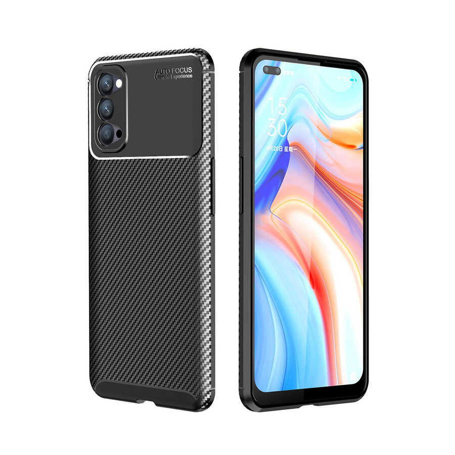 Oppo Reno 4 Kılıf Zore Negro Silikon Kapak Siyah