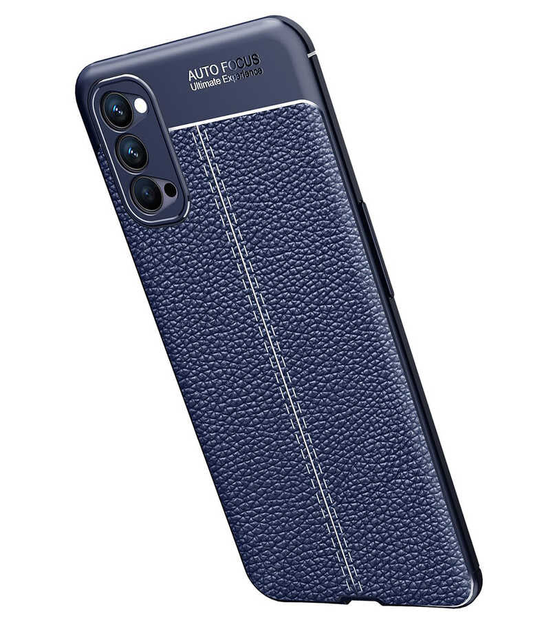 Oppo Reno 4 Kılıf Zore Niss Silikon Kapak Lacivert