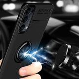 Oppo Reno 4 Kılıf Zore Ravel Silikon Kapak Siyah-Rose Gold