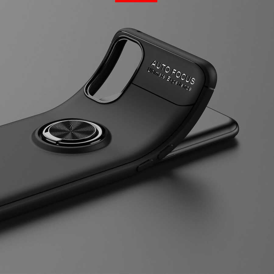 Oppo Reno 4 Kılıf Zore Ravel Silikon Kapak Siyah-Rose Gold