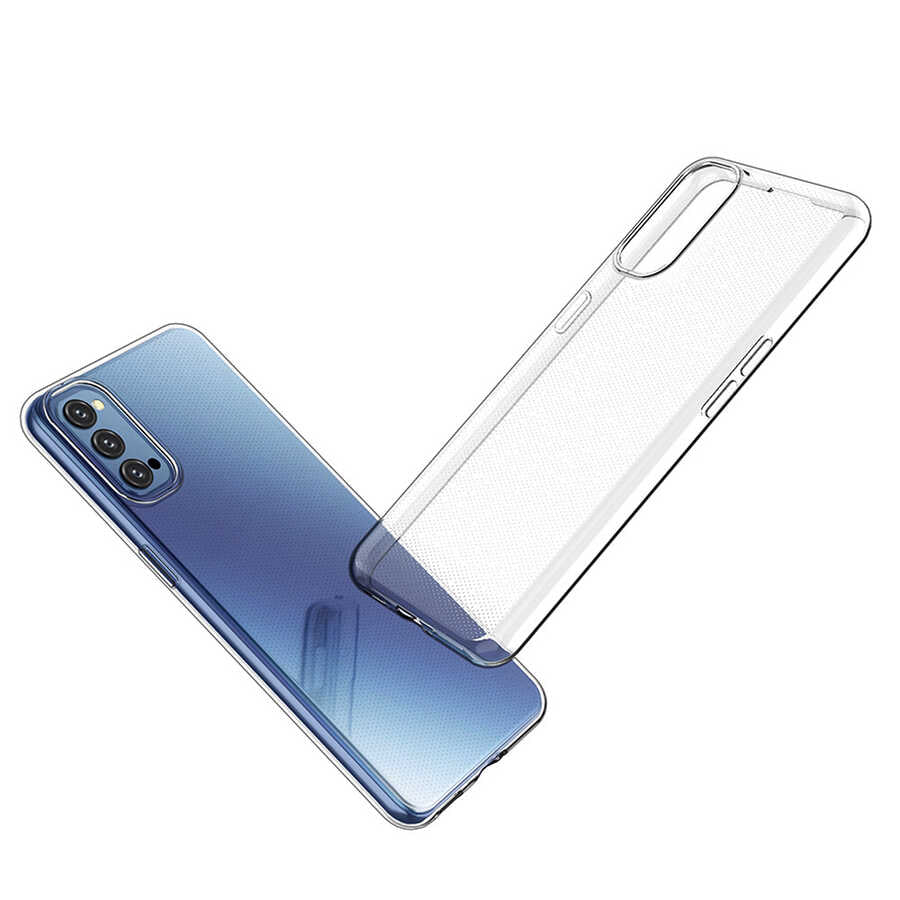 Oppo Reno 4 Kılıf Zore Süper Silikon Kapak Renksiz