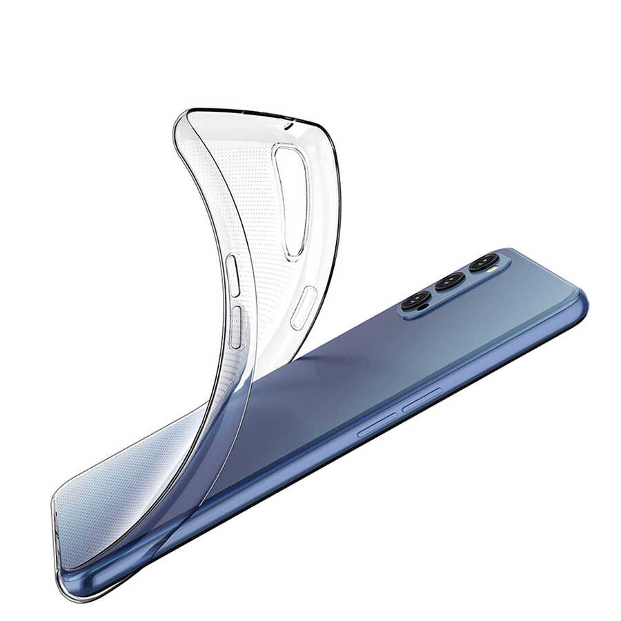 Oppo Reno 4 Kılıf Zore Süper Silikon Kapak Renksiz