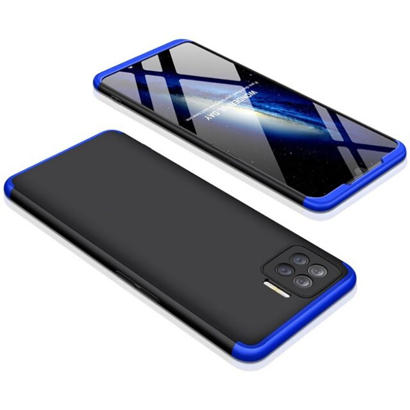 Oppo Reno 4 Lite Kılıf Zore Ays Kapak Siyah-Mavi