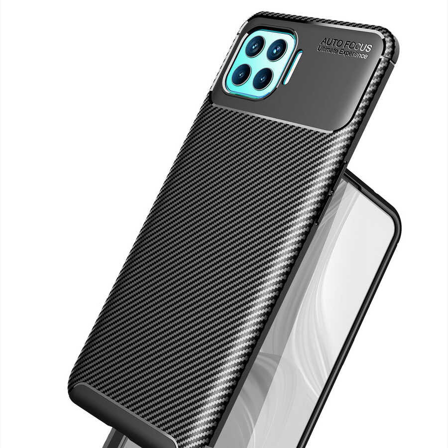Oppo Reno 4 Lite Kılıf Zore Negro Silikon Kapak Kahverengi