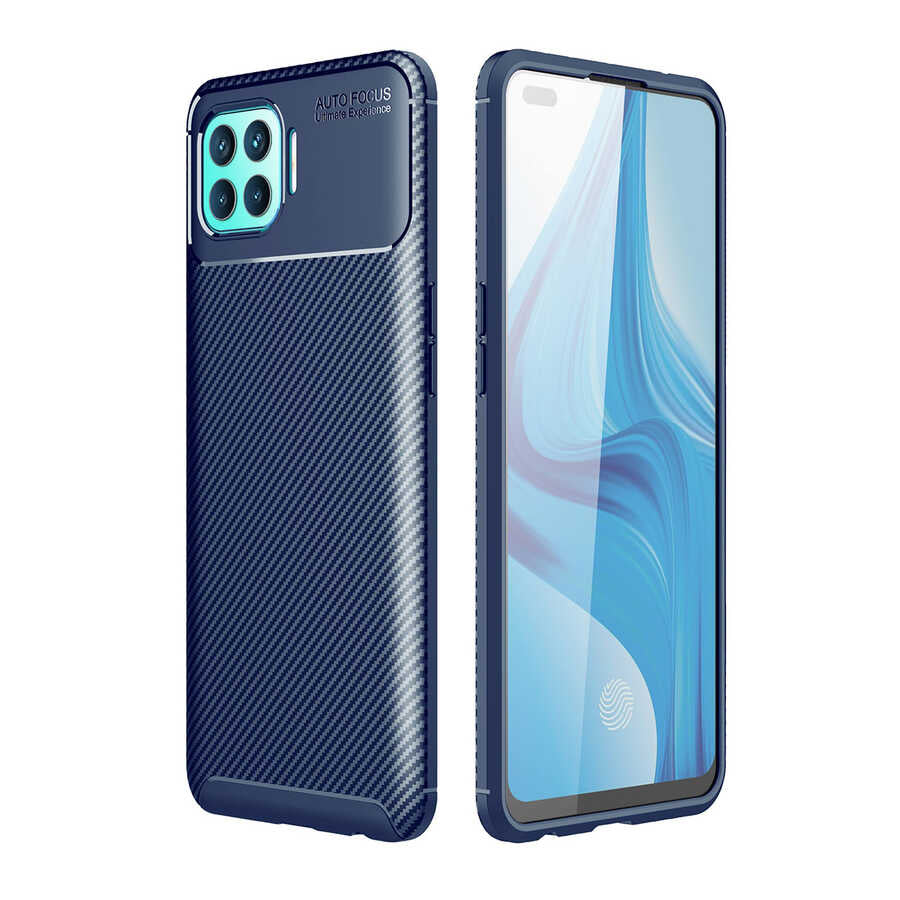 Oppo Reno 4 Lite Kılıf Zore Negro Silikon Kapak Lacivert