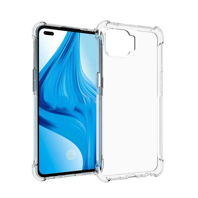 Oppo Reno 4 Lite Kılıf Zore Nitro Anti Shock Silikon Renksiz