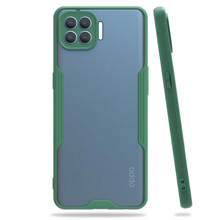 Oppo Reno 4 Lite Kılıf Zore Parfe Kapak Koyu Yeşil