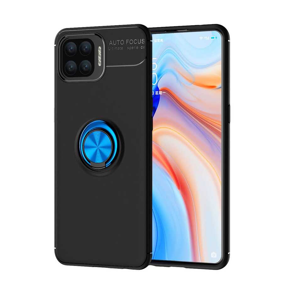 Oppo Reno 4 Lite Kılıf Zore Ravel Silikon Kapak Siyah