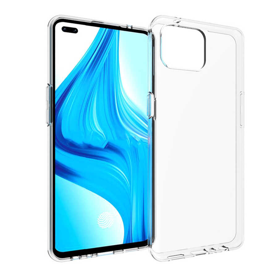 Oppo Reno 4 Lite Kılıf Zore Süper Silikon Kapak Renksiz