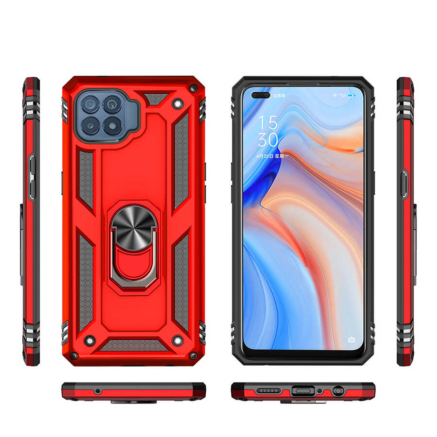Oppo Reno 4 Lite Kılıf Zore Vega Kapak Siyah
