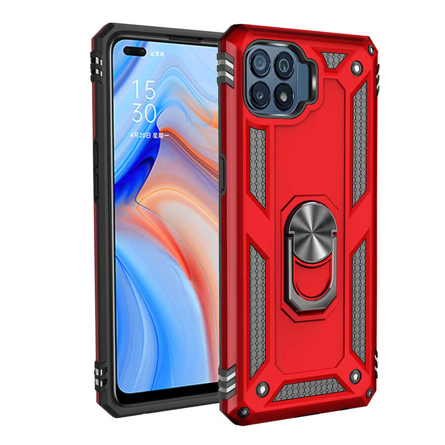 Oppo Reno 4 Lite Kılıf Zore Vega Kapak Kırmızı