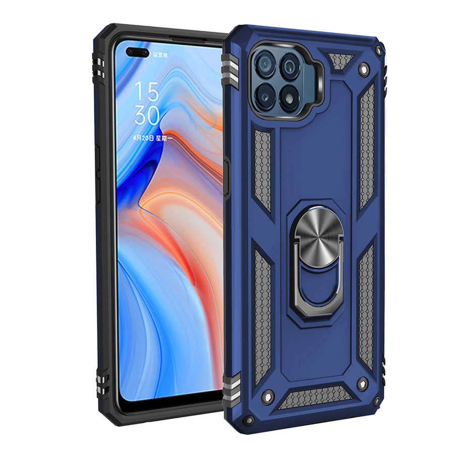 Oppo Reno 4 Lite Kılıf Zore Vega Kapak Mavi