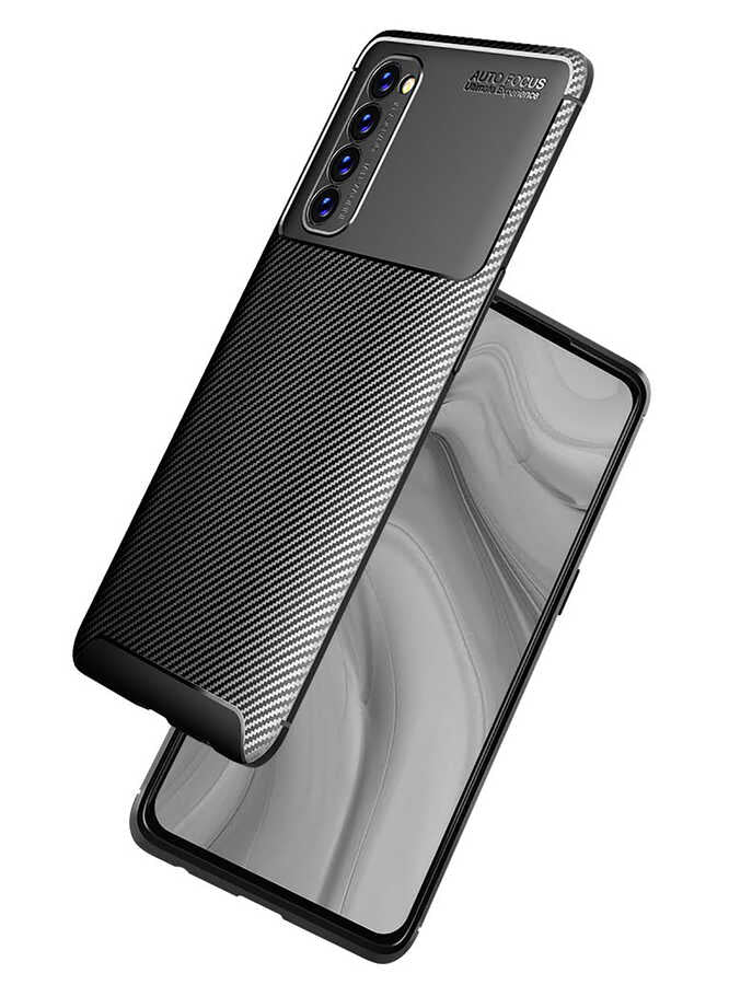 Oppo Reno 4 Pro 4G Kılıf Zore Negro Silikon Kapak Siyah