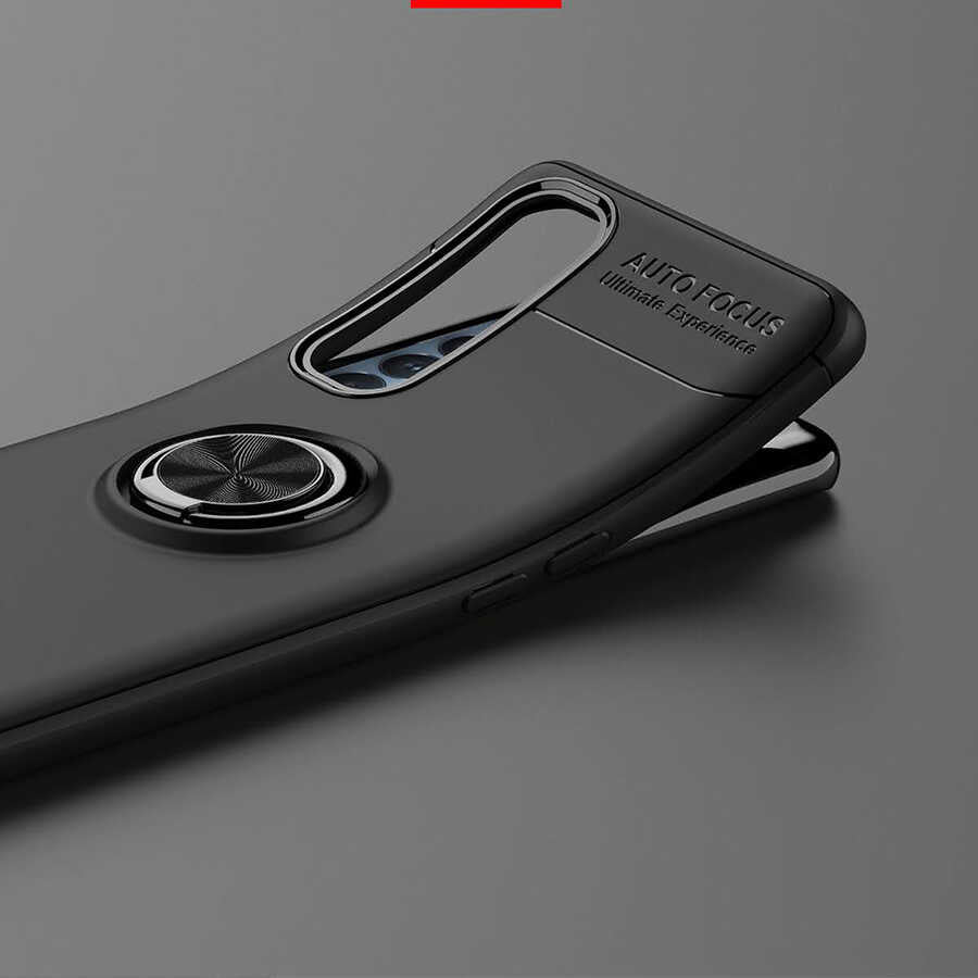 Oppo Reno 4 Pro 4G Kılıf Zore Ravel Silikon Kapak Siyah-Kırmızı