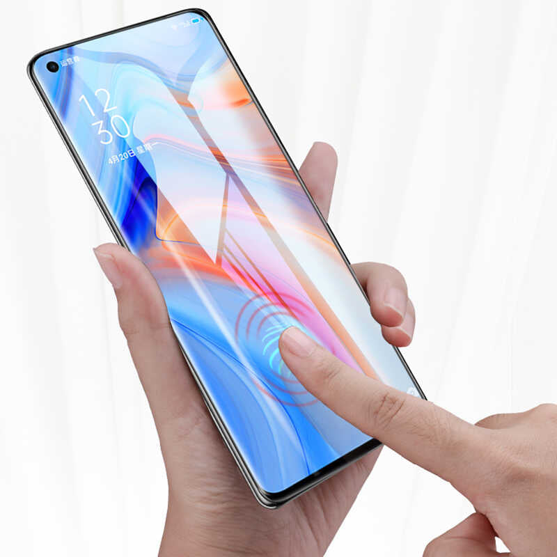 Oppo Reno 4 Pro 4G Zore Süper Pet Ekran Koruyucu Jelatin Siyah