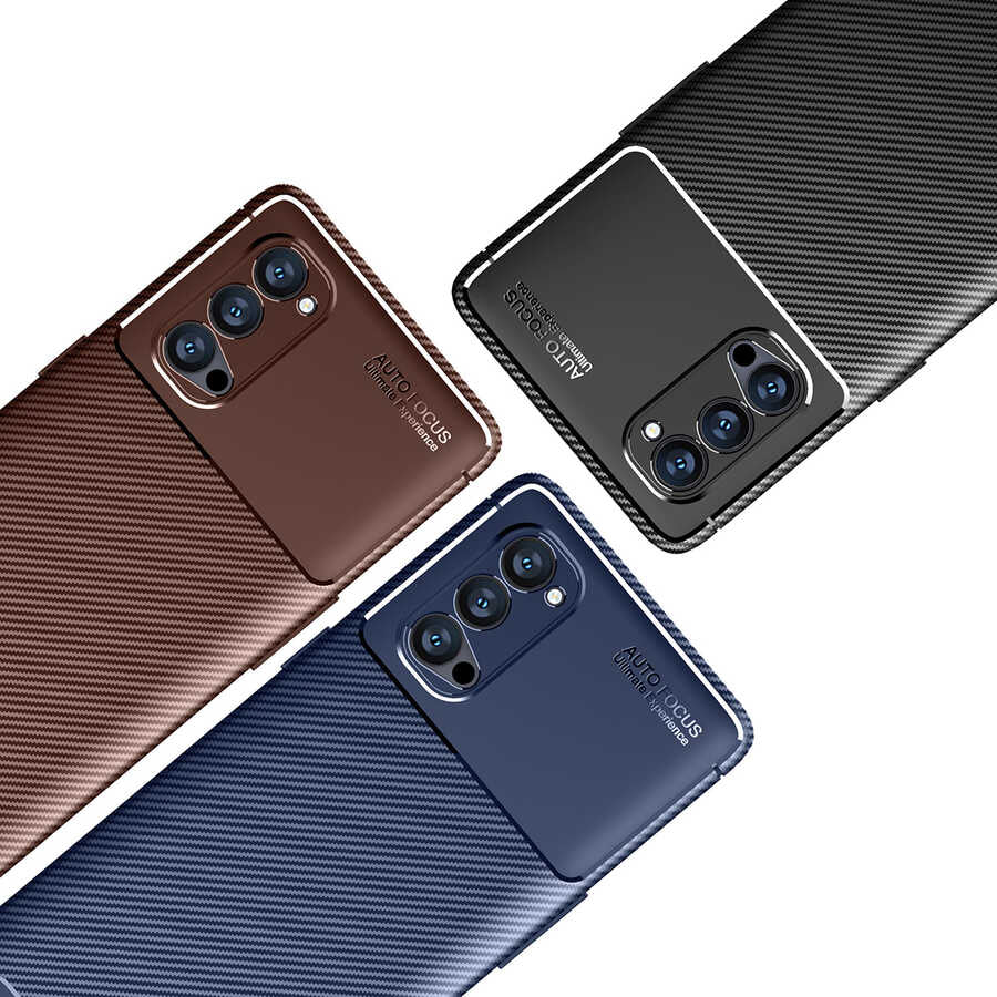 Oppo Reno 4 Pro 5G Kılıf Zore Negro Silikon Kapak Kahverengi