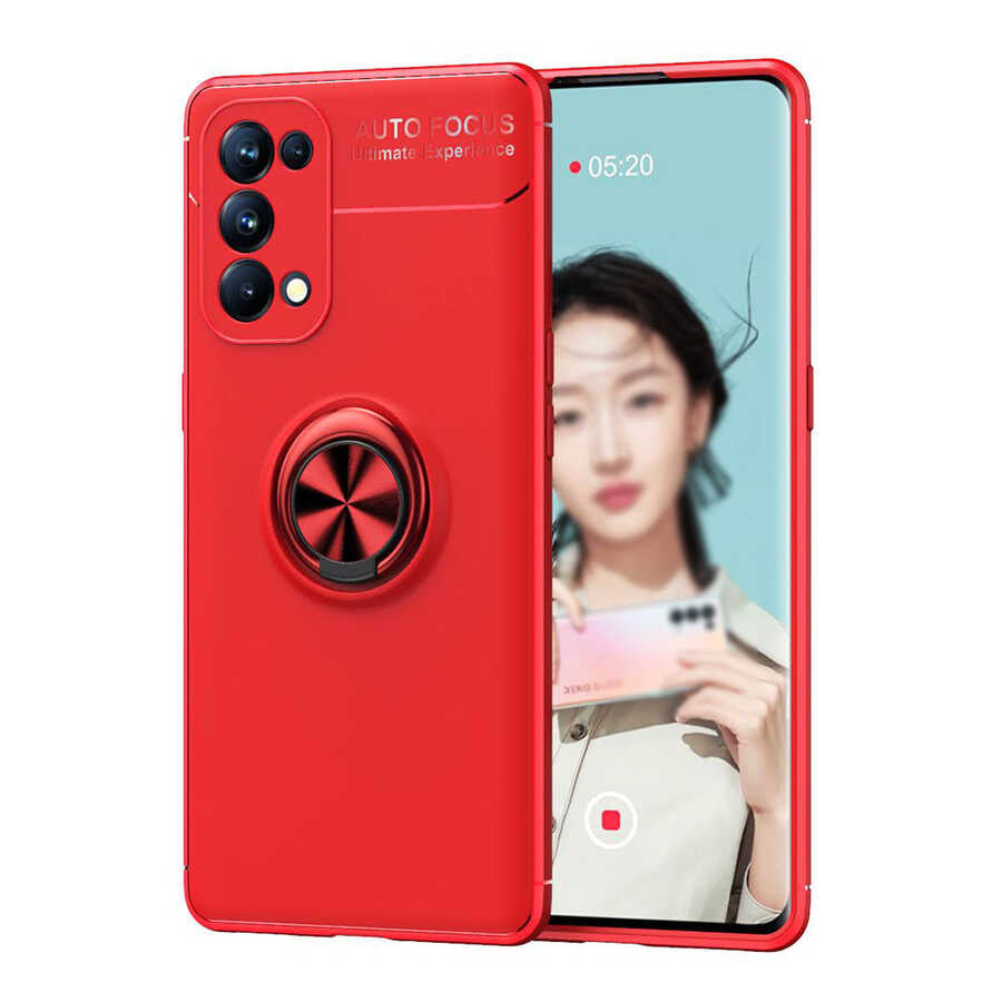 Oppo Reno 5 5G Kılıf Zore Ravel Silikon Kapak Kırmızı