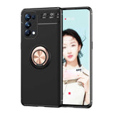 Oppo Reno 5 5G Kılıf Zore Ravel Silikon Kapak Siyah-Rose Gold