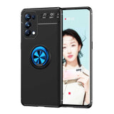 Oppo Reno 5 5G Kılıf Zore Ravel Silikon Kapak Siyah-Mavi