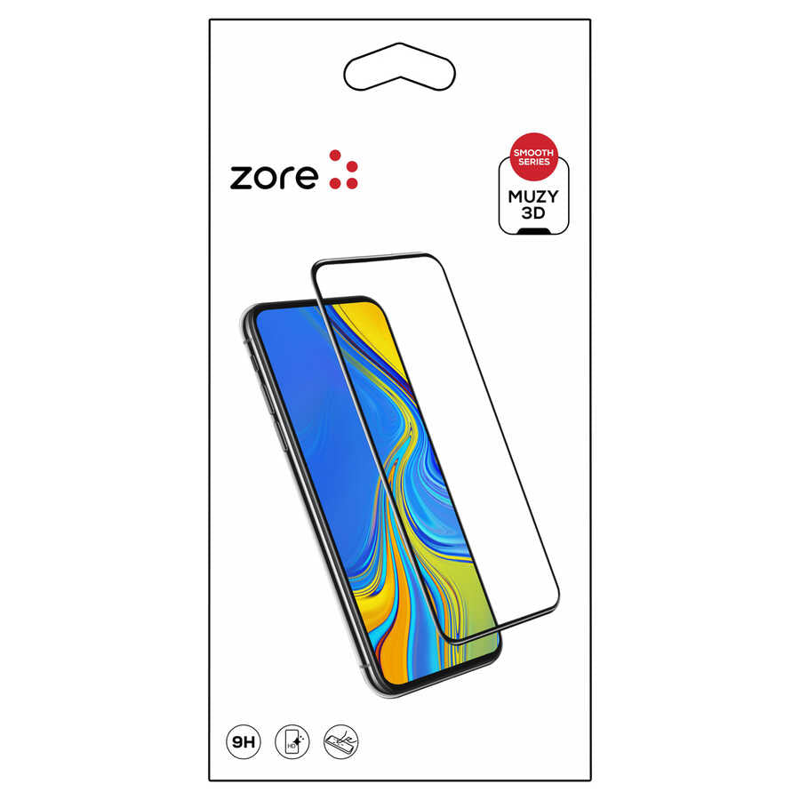 Oppo Reno 5 5G Zore 3D Muzy Temperli Cam Ekran Koruyucu Siyah