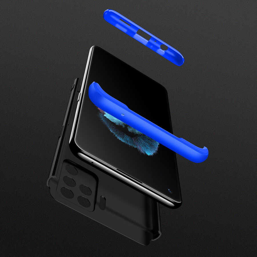 Oppo Reno 5 Lite Kılıf Zore Ays Kapak Siyah-Mavi