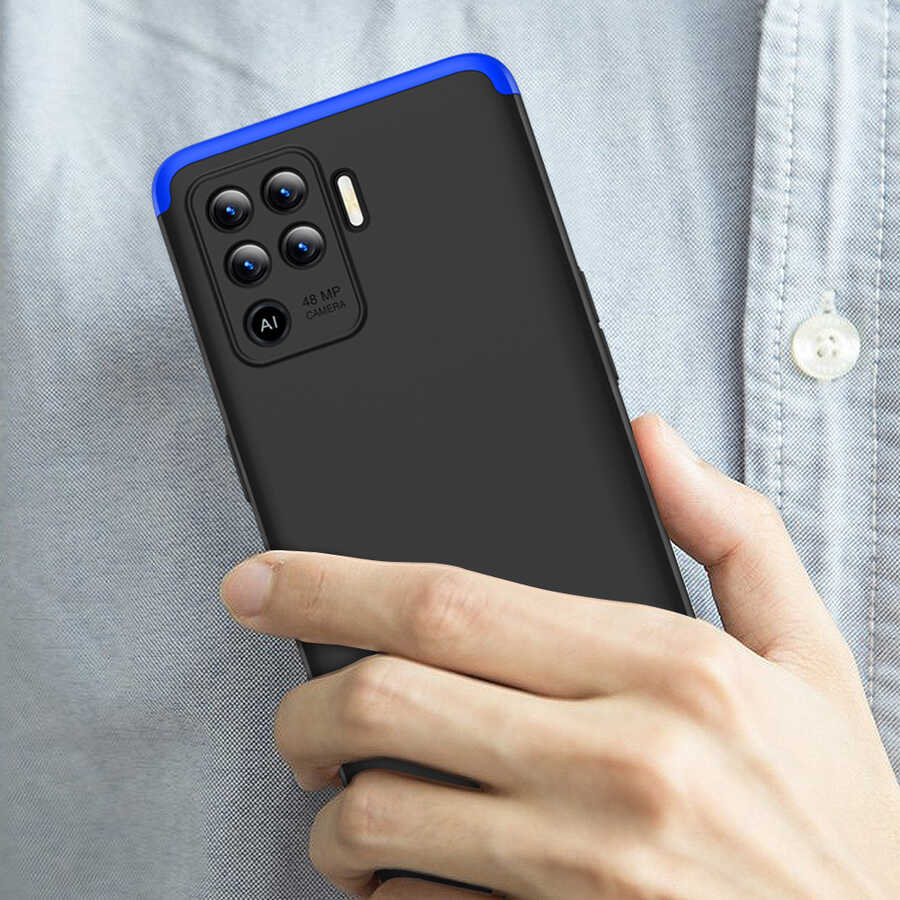 Oppo Reno 5 Lite Kılıf Zore Ays Kapak Siyah-Gri