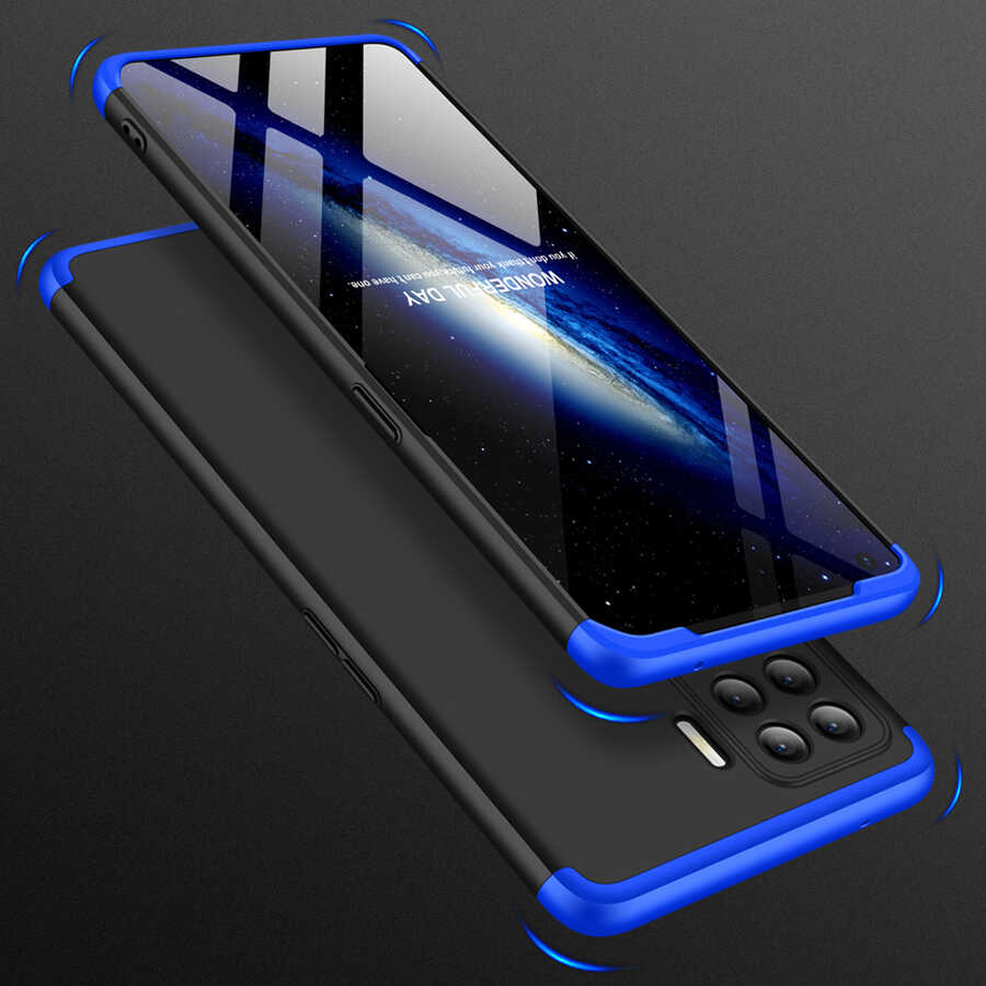 Oppo Reno 5 Lite Kılıf Zore Ays Kapak Siyah-Mavi