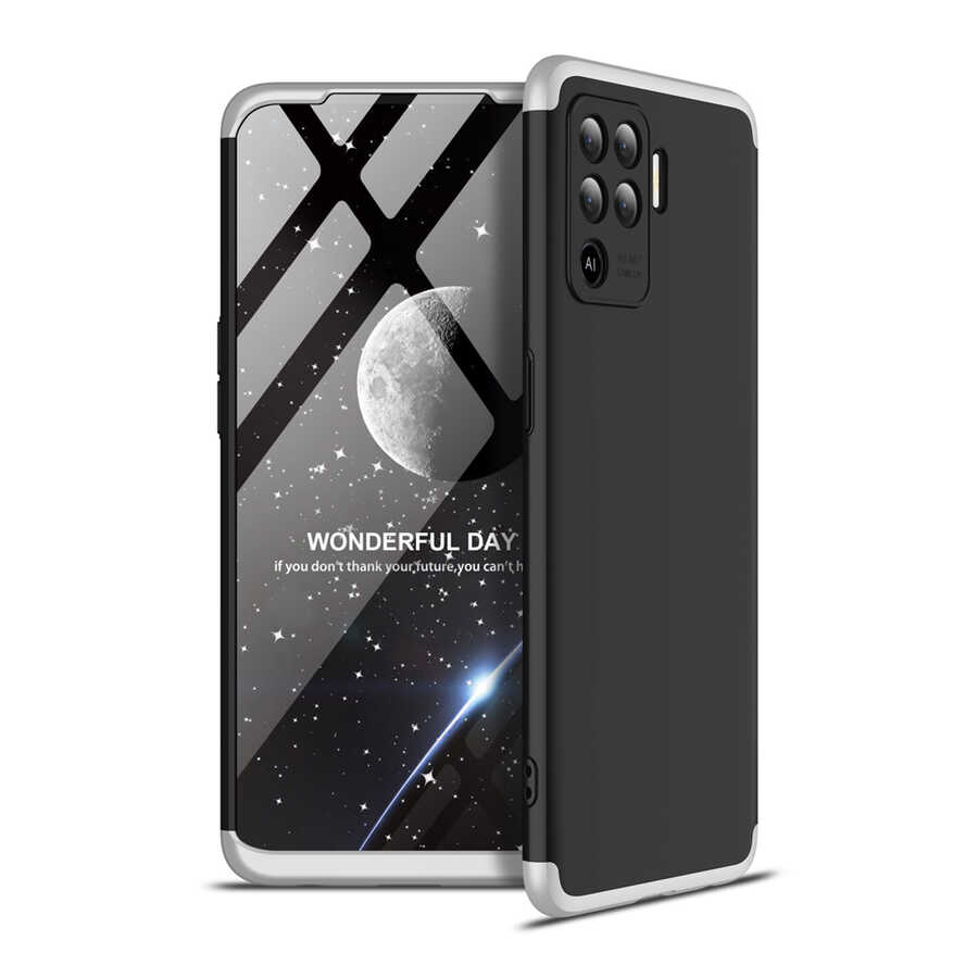 Oppo Reno 5 Lite Kılıf Zore Ays Kapak Siyah-Gri