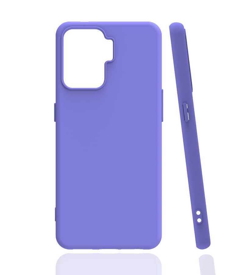 Oppo Reno 5 Lite Kılıf Zore Biye Silikon Mor